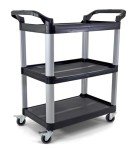 Heavy-Duty Rolling Utility Service Cart - 3 Shelves