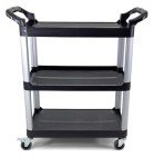 Heavy-Duty Rolling Utility Service Cart - 3 Shelves