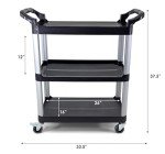 Heavy-Duty Rolling Utility Service Cart - 3 Shelves