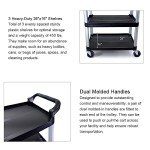 Heavy-Duty Rolling Utility Service Cart - 3 Shelves