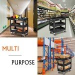Heavy Duty 2-Tier Utility Cart with Deep Shelves