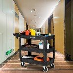Heavy Duty 2-Tier Utility Cart with Deep Shelves