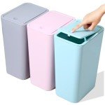 3 Pack Small Bathroom Trash Cans with Lids