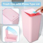 3 Pack Small Bathroom Trash Cans with Lids