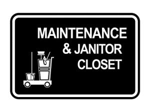 Classic Framed Janitor Closet Sign - Black