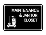 Classic Framed Janitor Closet Sign - Black