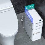 Touchless 3.5 Gallon Bathroom Trash Can with Lid