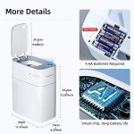 Touchless 3.5 Gallon Bathroom Trash Can with Lid