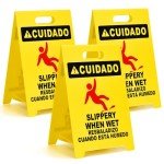 19'' Industrial Wet Floor Sign - 3 Pack