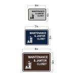 Classic Framed Janitor Closet Sign - Black