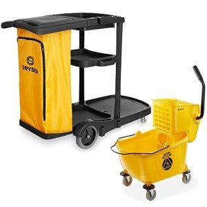 Janitorial Cleaning Cart with Mop Bucket & Cover