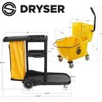 Janitorial Cleaning Cart with Mop Bucket & Cover