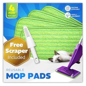 Reusable Microfiber Mop Pads for Swiffer Wet Jet - 4 Pack