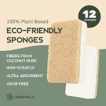 Eco-Friendly Plant-Based Kitchen Sponges 12 Pack