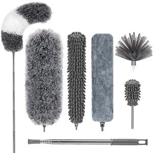 7-Piece Microfiber Feather Duster with Extension Pole