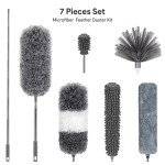 7-Piece Microfiber Feather Duster with Extension Pole