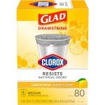 Glad Lemon Fresh Drawstring Trash Bags, 80 Ct