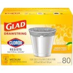 Glad Lemon Fresh Drawstring Trash Bags, 80 Ct