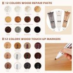Wood Furniture Repair Kit - 34 Pieces, 12 Colors