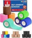 8 Pack Self-Adhesive Elastic Bandage Wraps, 2" x 5 Yards