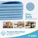 AIDEA Blue Microfiber Cleaning Cloths - 24 Pack