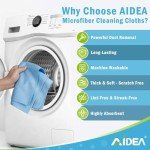 AIDEA Blue Microfiber Cleaning Cloths - 24 Pack