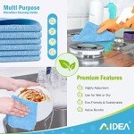 AIDEA Blue Microfiber Cleaning Cloths - 24 Pack