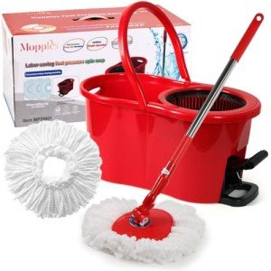 Pedal Spin Mop System with Extra Microfiber Refills