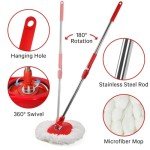 Pedal Spin Mop System with Extra Microfiber Refills