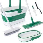 Floor Cleaning Mop and Bucket Set with Scrub Brush