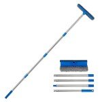 2-in-1 Window Squeegee with Long Stainless Steel Handle