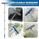 2-in-1 Window Squeegee with Long Stainless Steel Handle