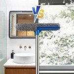 2-in-1 Window Squeegee with Long Stainless Steel Handle