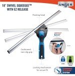 Unger 18” Swivel Squeegee for Streak-Free Cleaning