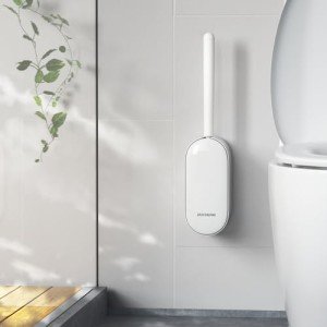 Ergonomic Toilet Bowl Brush and Holder Set