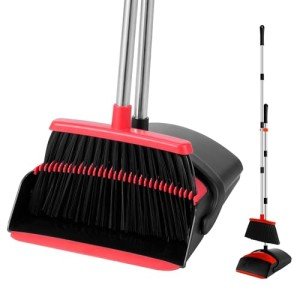 Collapsible Broom and Dustpan Set for Indoor Use