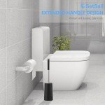 Compact Toilet Brush and Holder with Stainless Steel Handle