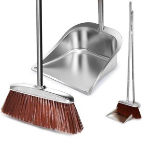 Heavy-Duty Broom and Dustpan Set Combo