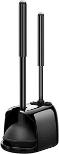 Toilet Brush and Plunger Set - Heavy Duty Black
