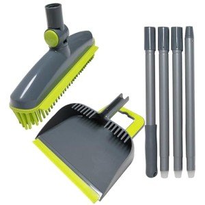 Large Stiff Broom and Dustpan Set with Handle