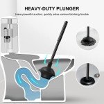 Toilet Brush and Plunger Set - Heavy Duty Black