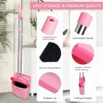 Pink Broom and Dustpan Set for Home Cleaning