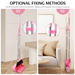 Pink Broom and Dustpan Set for Home Cleaning