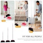 Pink Broom and Dustpan Set for Home Cleaning