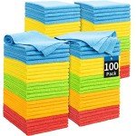 Microfiber Cleaning Cloths, 100-Pack, 11.5 x 11.5 cm