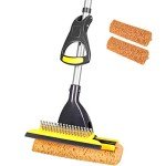 Yocada Sponge Mop with Extendable Handle and 2 Heads