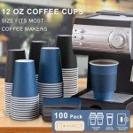 100 Pack Disposable Coffee Cups with Lids and Sleeves