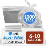 Reli. SuperValue 6-10 Gallon Clear Trash Bags