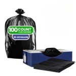 Heavy Duty Black Trash Bags - 55-60 Gallon (100 Count)