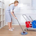 Qulable 4-Section Adjustable Spin Mop Handle